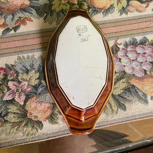 Vintage Hall Pottery 2967 Au Gratin Baking Serving Pie Dish 8 inch Brown